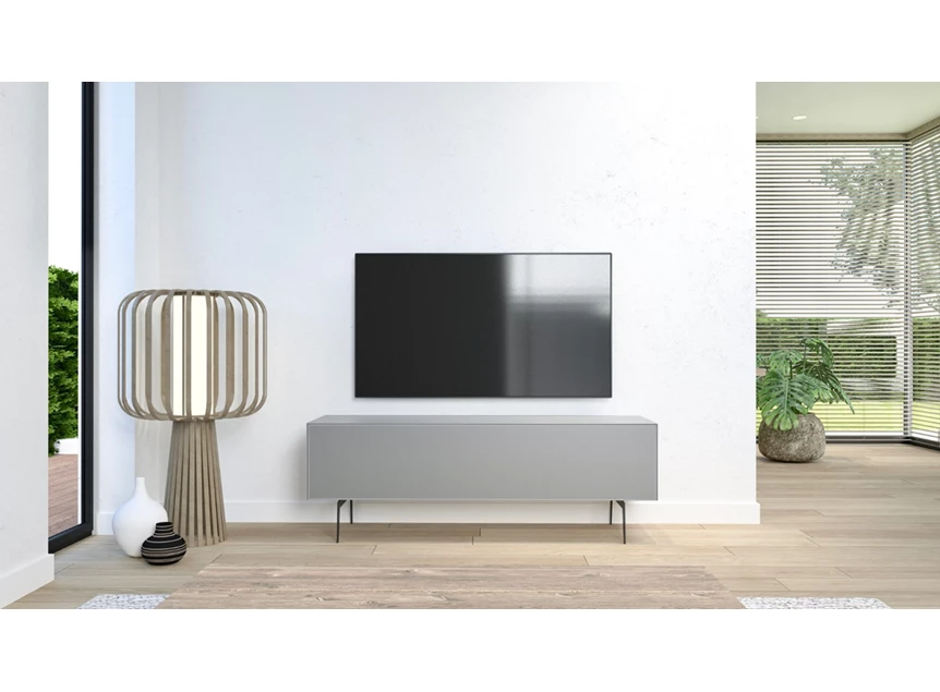 Tv-kast Mika 160 mat glas grijs Ardeno