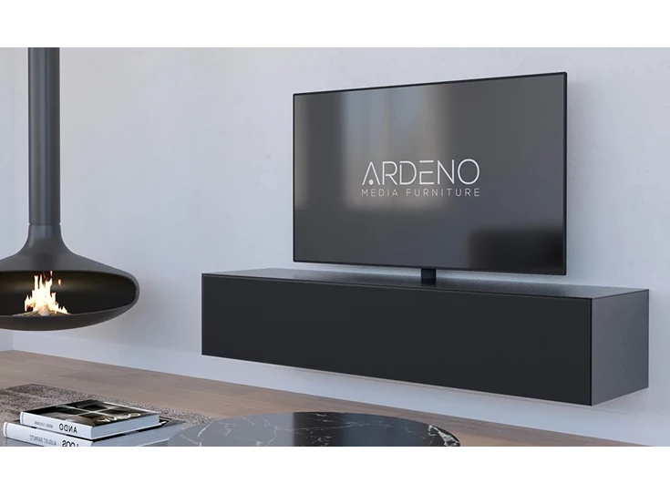 Inzoom Tv-kast Mika 180 hangend mat glas zwart Ardeno