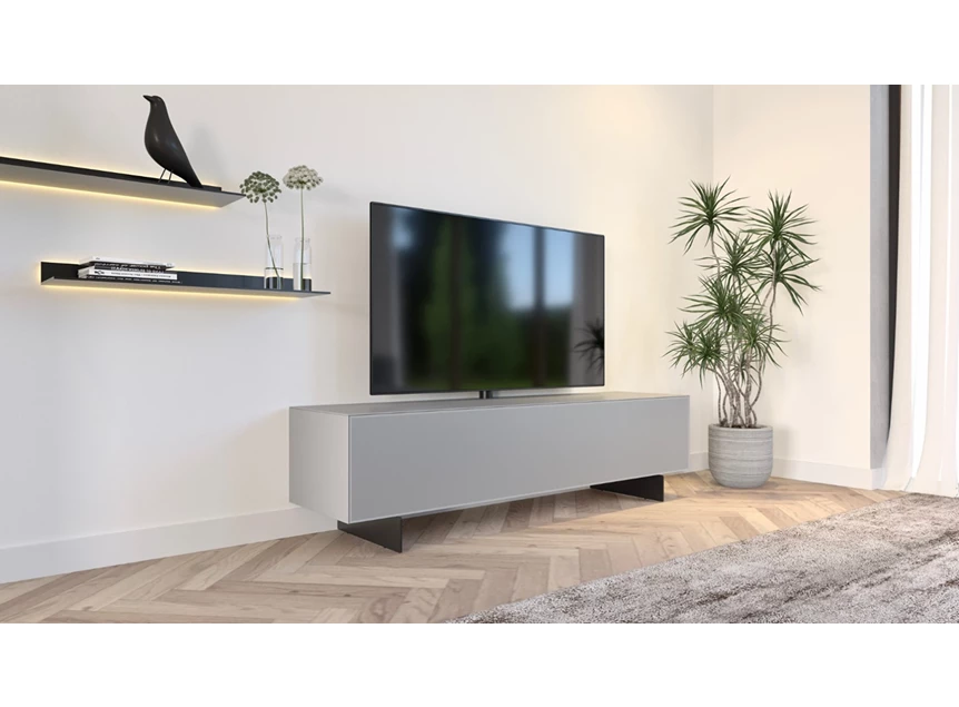 Tv-kast Mika 180 mat glas grijs onderstel model 3 Ardeno