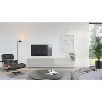 Tv-kast Mika 160 met koppelelement 80 klep mat glas wit hangend Ardeno