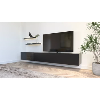 Tv-kast Mika koppelelement 80 lades + 180 mat glas zwart Ardeno