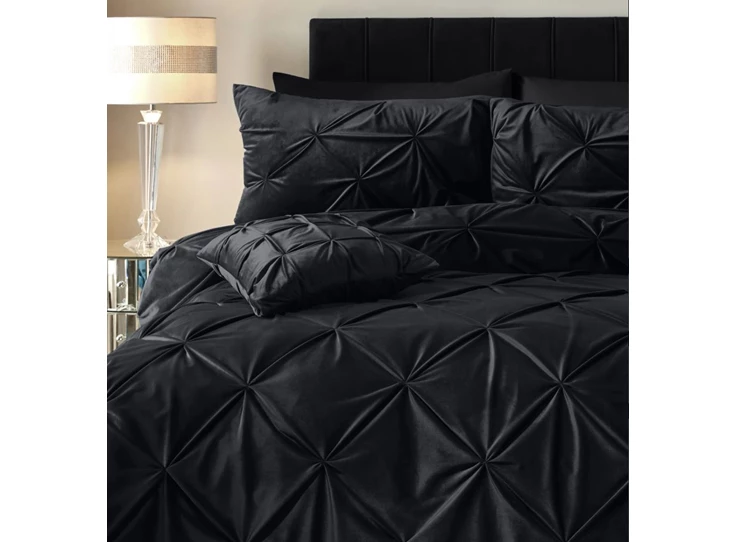 Pintuck velvet- zwart- 140*220- detail