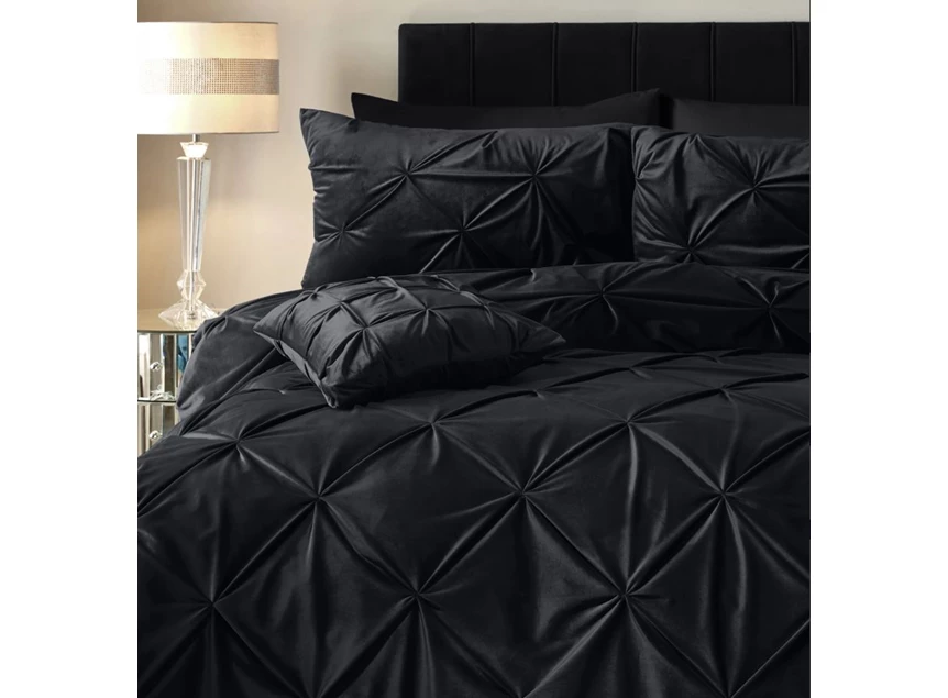 Pintuck velvet- zwart- 140*220- detail