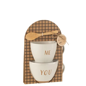 BOX 2 TASSEN KERAMIEK WIT