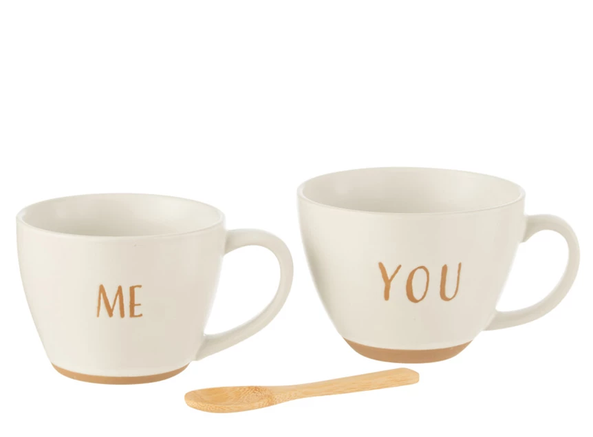 BOX 2 TASSEN KERAMIEK WIT- open