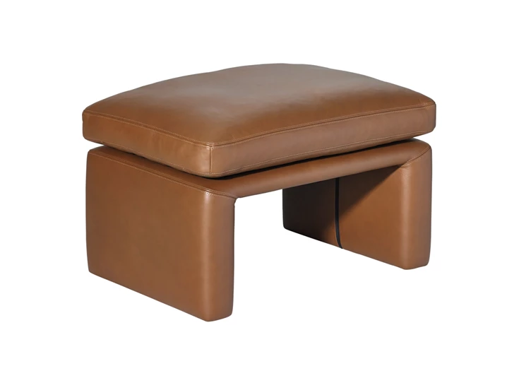 Zijkant Poef Manhattan leder cognac Erpo
