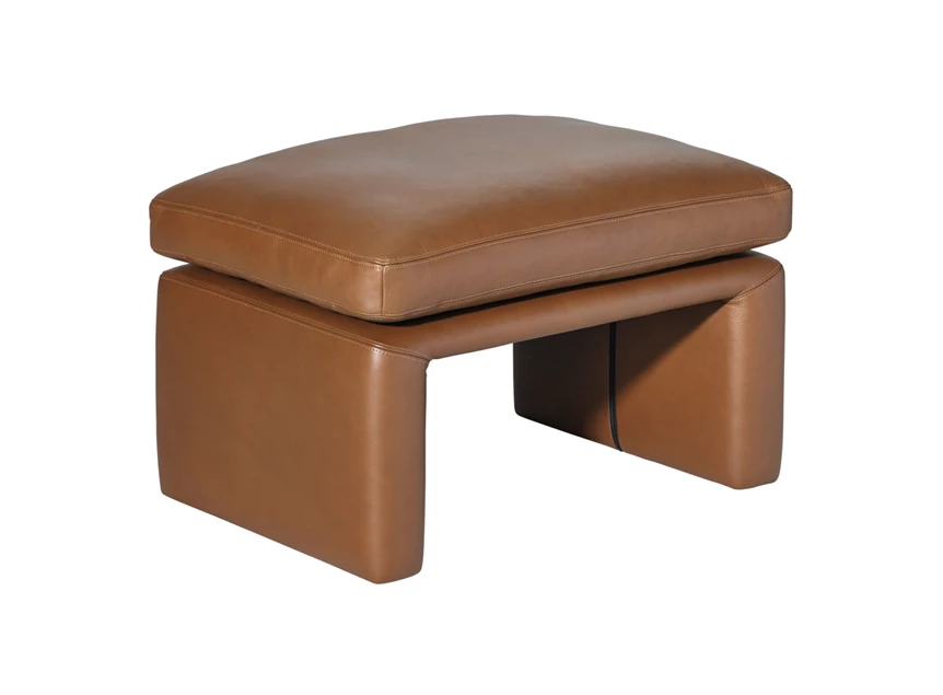 Zijkant Poef Manhattan leder cognac Erpo