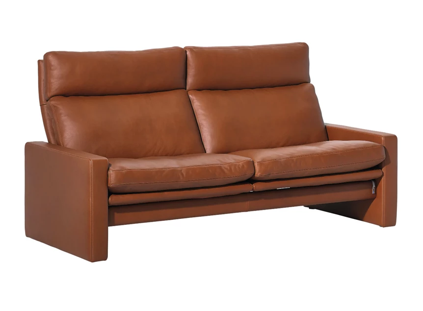 Zijkant Salon Manahattan canapé 2-zit leder cognac Erpo