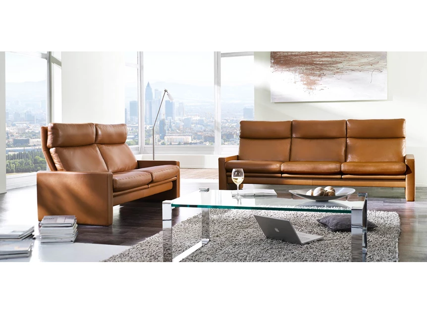 Sfeerfoto Salon Manahattan canapé 2-zit leder cognac Erpo