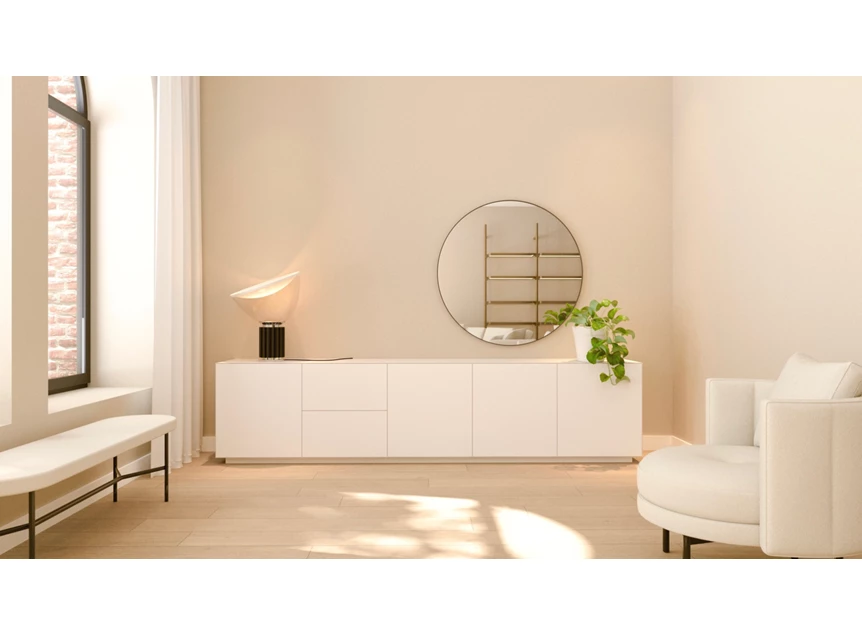 Sfeerfoto Dressoir Joy Side 270 matte lak staand op sokkel Ardeno