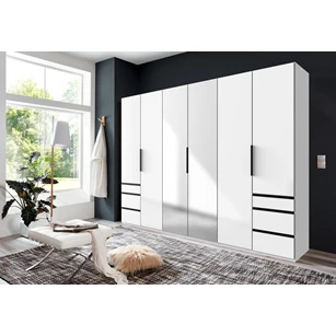 Draaideurkast 6 deuren + 6 lades + spiegel 300 Level wit decor