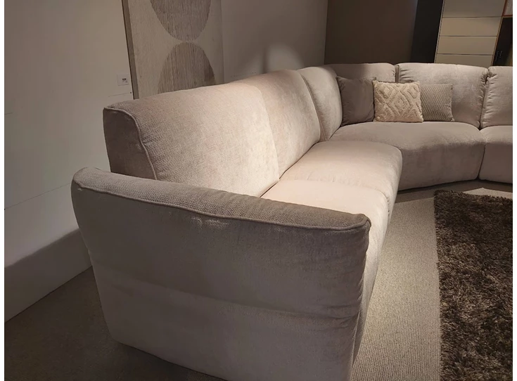 Verstelbare armleuning Salon Carrera stof greige Franco Ferri