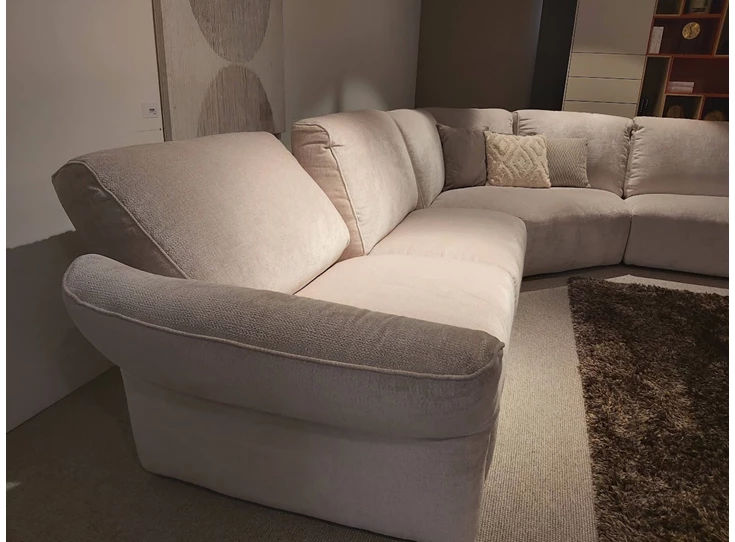 Verstelbare rugleuning Salon Carrera stof greige Franco Ferri