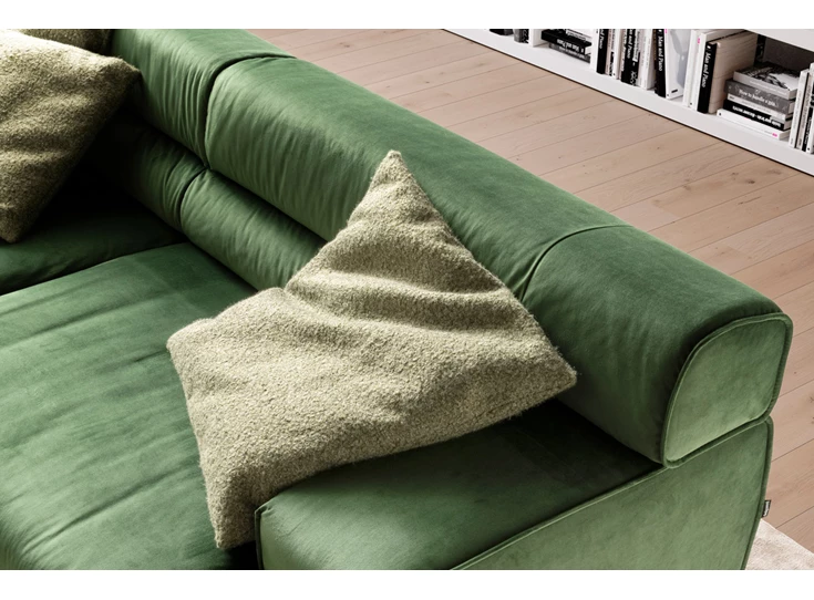Rugleuning Canapé 3-zit salon Colosseo stof fluweel groen Designwerk