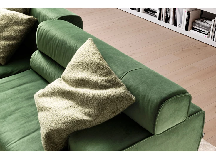 Diepteverstelling Canapé 3-zit salon Colosseo stof fluweel groen Designwerk