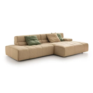 Salon Colosseo met longchair leder zand Designwerk