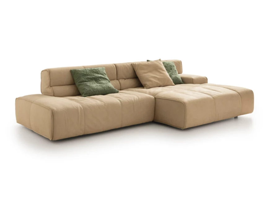 Salon Colosseo met longchair leder zand Designwerk