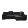 Front Salon Temple met longchair stof zwart Designwerk