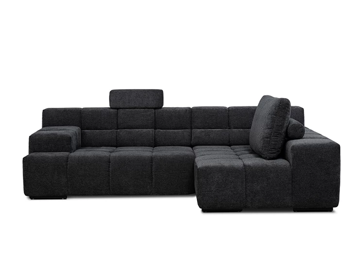 Front Salon Temple met longchair stof zwart Designwerk