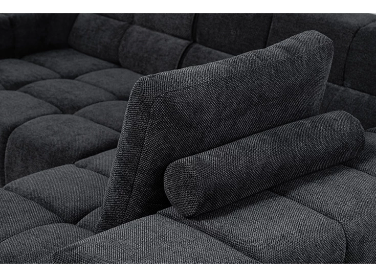 Rugkussen Salon Temple met longchair stof zwart Designwerk