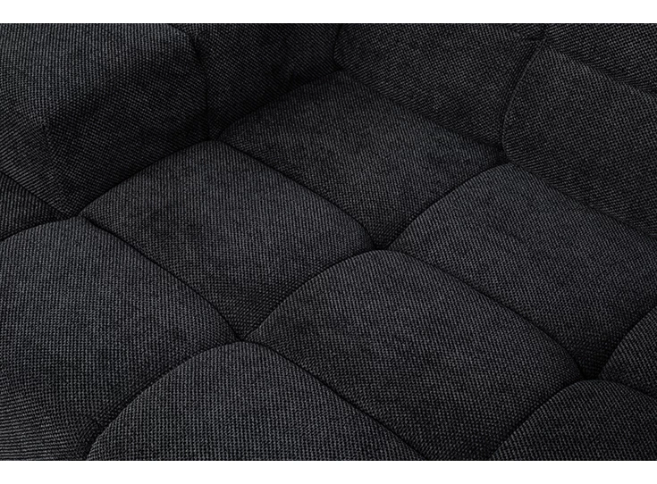 Detail Salon Temple met longchair stof zwart Designwerk