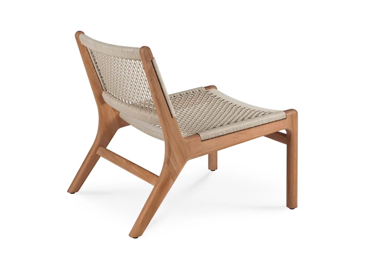 Achterkant Bijzetzetel Teak Jack Outdoor lounge chair woven beige cord 10223 Ethnicraft