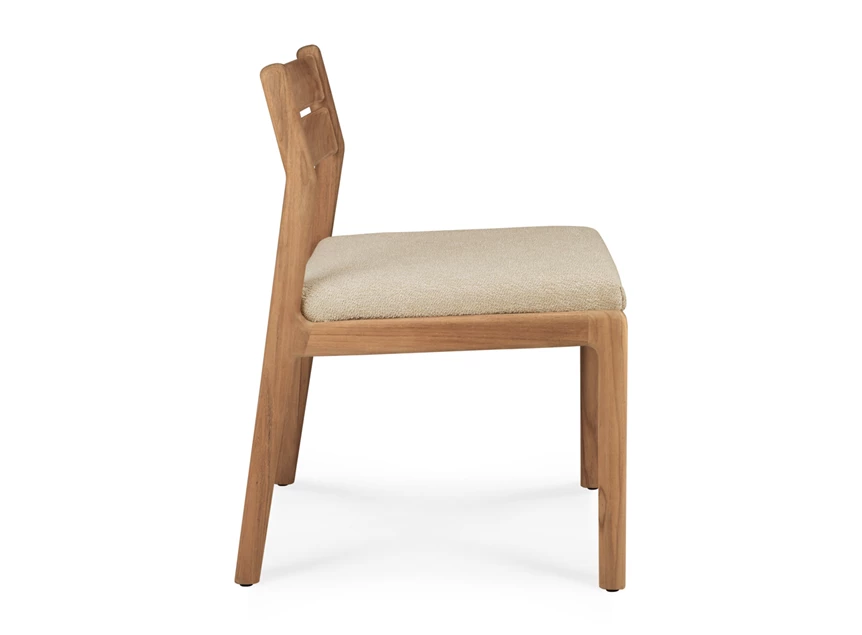 Zijkant Stoel Teak Jack Outdoor Dining Chair natural fabric 10402 Ethnicraft