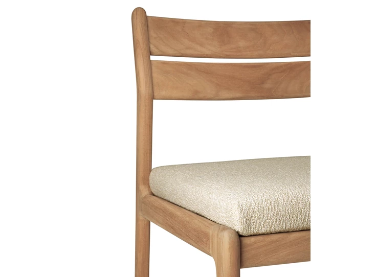 Rugleuning Stoel Teak Jack Outdoor Dining Chair natural fabric 10402 Ethnicraft