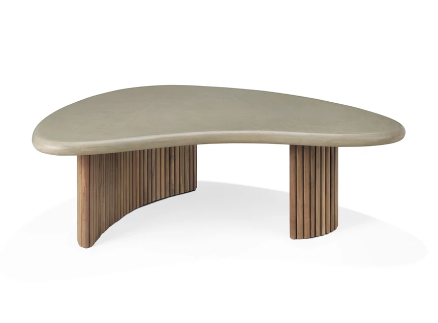 Front Salontafel Boomerang outdoor coffee table pebble concrete 11237 Ethnicraft