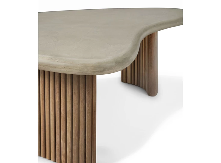 Afgerond Salontafel Boomerang outdoor coffee table pebble concrete 11237 Ethnicraft