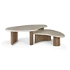 Set Salontafel Boomerang outdoor coffee table pebble concrete 11237 Ethnicraft
