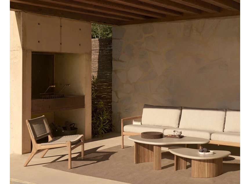 Loungeset Salontafel Boomerang outdoor coffee table pebble concrete 11237 Ethnicraft