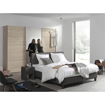 promotie boxspring 180x200 antraciet kunstleder inclusief matras