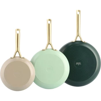 Greenpan Padova koekenpannenset 3 delig - Taupe, groen