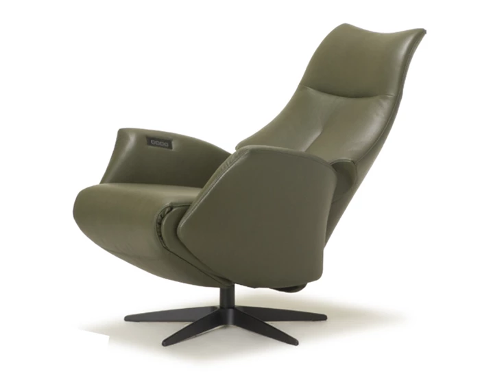 Verstelbare rugleuning Elektrische Relax Twice Pro TW157N leder khaki groen De Toekomst