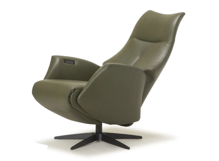 Verstelbare rugleuning Elektrische Relax Twice Pro TW157N leder khaki groen De Toekomst