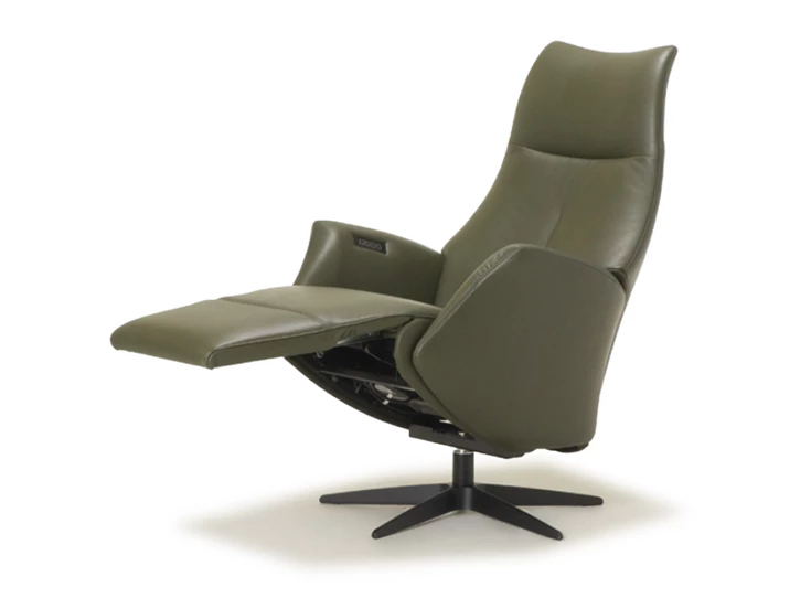 Verstelbaar voeteneinde Elektrische Relax Twice Pro TW157N leder khaki groen De Toekomst