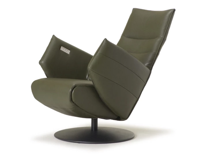 Verstelbare rugleuning Elektrische Relax Twice Pro TW130N leder khaki groen De Toekomst