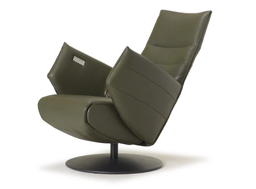 Verstelbare rugleuning Elektrische Relax Twice Pro TW130N leder khaki groen De Toekomst