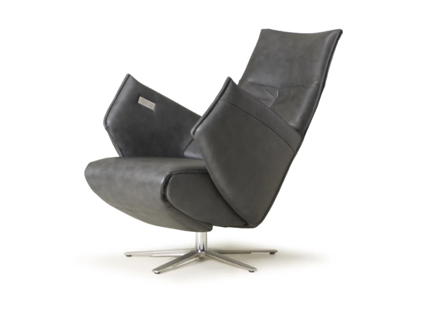 Verstelbare rugleuning Elektrische Relax Twice Pro TW084N leder antraciet grijs De Toekomst