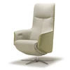 Elektrische Relax Twice Pro TW082N combi leder groen stof beige De Toekomst