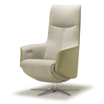 Elektrische Relax Twice Pro TW082N combi leder groen stof beige De Toekomst