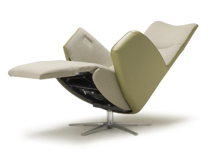 Verstelbare Elektrische Relax Twice Pro TW082N combi leder groen stof beige De Toekomst