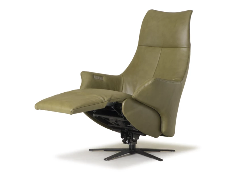 Verstelbaar voeteneinde Elektrische Relax Twice Pro TW145N leder khaki groen De Toekomst