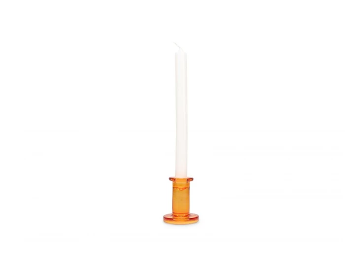 Tangerine mood kandelaar- 8cm- set2- met kaars