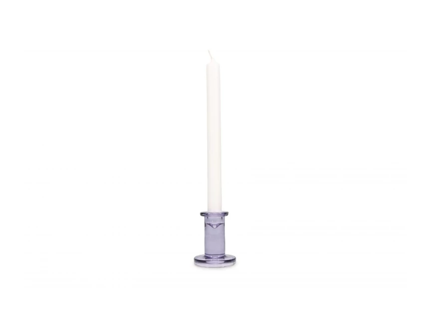 Violet mood kandelaar- 8cm- set2- met kaars