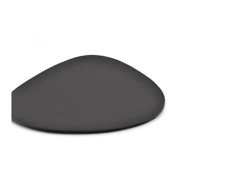 Layer glasonderzetter- lederlook- zwart- 11x10cm- set4 2