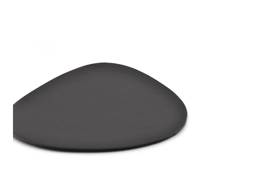 Layer glasonderzetter- lederlook- zwart- 11x10cm- set4 2