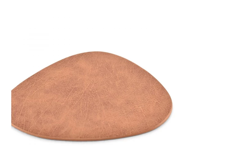 Layer glasonderzetter- lederlook- bruin- 11x10cm- set4 2