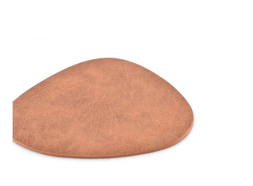 Layer glasonderzetter- lederlook- bruin- 11x10cm- set4 2